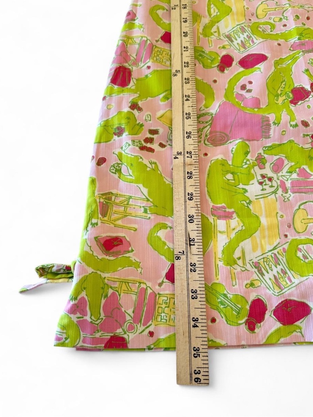 Lilly Pulitzer Resort Pink & Lime Alligator Novelty Print Side Tie Mini Dress 10 - Picture 8 of 8